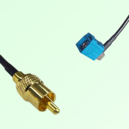 RCA Male to FAKRA SMB Z Female Right Angle RF Cable Assembly