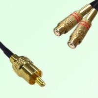 RCA Male to Two RCA Female Y Type Cable Assembly