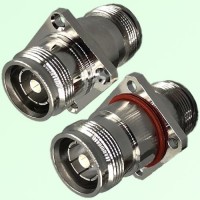 4 Hole Flange Mount 4.3/10 DIN Female to 4.3/10 DIN Female Adapter 4 Hole Flange Mount 4.3/10 DIN Female to 4.3/10 DIN Female Adapter