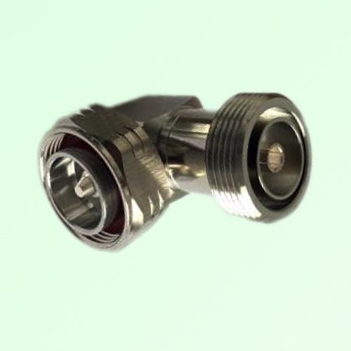 Right Angle 7/16 DIN Female Jack to 7/16 DIN Male Plug Adapter Right Angle 7/16 DIN Female Jack to 7/16 DIN Male Plug Adapter