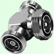 T Type 7/16 DIN Male Plug to Two 7/16 DIN Female Jack Adapter