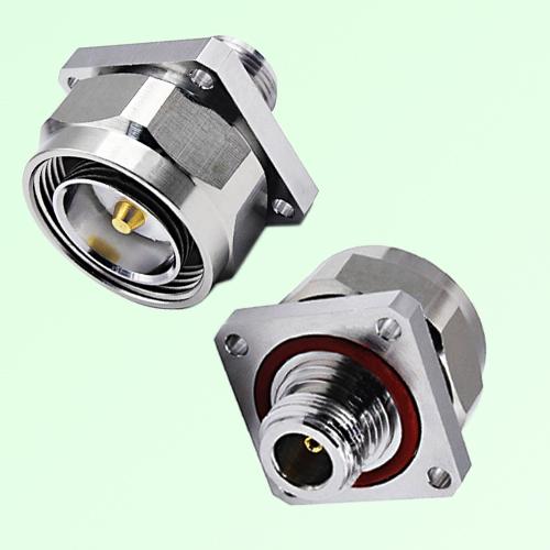 4 Hole Panel Mount With O-ring 7/16 DIN Male to N Female Adapter 4 Hole Panel Mount With O-ring 7/16 DIN Male to N Female Adapter