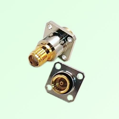 4 Hole Flange Mount BMA Female to SMA Female RF Adapter 4 Hole Flange Mount BMA Female to SMA Female RF Adapter