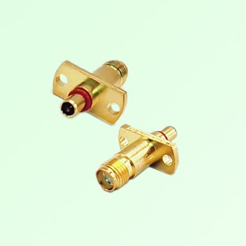 2 Hole Flange Mount BMA Male to SMA Female RF Adapter 2 Hole Flange Mount BMA Male to SMA Female RF Adapter