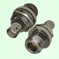 RF Adapter BNC Bulkhead Female to N Female