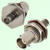 RF Adapter BNC Bulkhead Female to SMA Female Jack