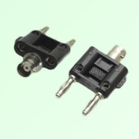 Y Type BNC Female Jack to Two Banana Male Plug Adapter