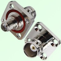 4 Hole Panel Mount With O-ring BNC Female to SMA Female Adapter