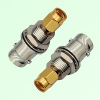 BNC Female to SSMA Bulkhead Male RF Adapter