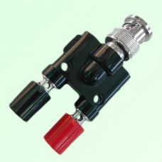 Y Type BNC Male Plug to Two Banana Female Jack Adapter