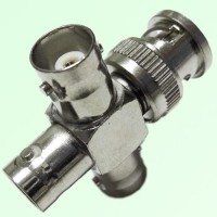 1 Way BNC Male Plug to 3 BNC Female Jack Adapter 4 Way