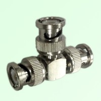 T Type Three BNC Male Plug Adapter BNC to BNC to BNC