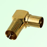 Right Angle DVB-T TV PAL Male Plug to DVB-T TV PAL Female Jack Adapter