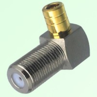 Right Angle F Female Jack to SMB Female Jack Adapter