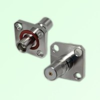 4 Hole Flange Mount With O-ring MCX Female to QMA Female RF Adapter