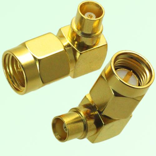 Right Angle MCX Female Jack to SMA Male Plug Adapter Right Angle MCX Female Jack to SMA Male Plug Adapter