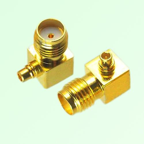 Right Angle MMCX Male Plug to SMA Female Jack Adapter Right Angle MMCX Male Plug to SMA Female Jack Adapter