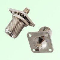 4 Hole Panel Mount N Bulkhead Female to SMA Female Jack Adapter