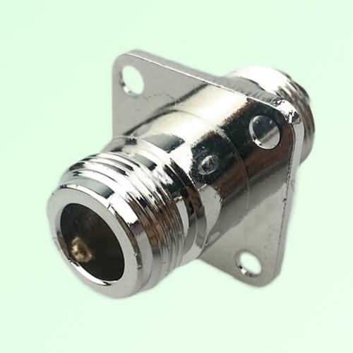 4 Hole Panel Mount N Female Jack to N Female Jack Adapter 4 Hole Panel Mount N Female Jack to N Female Jack Adapter