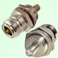 RF Adapter N Female Jack to SMA Bulkhead Female RF Adapter N Female Jack to SMA Bulkhead Female