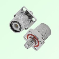 4 Hole Flange Mount With O-ring N Male to SMA Female RF Adapter