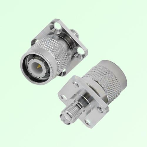 4 Hole Flange Mount N Male to SMA Female RF Adapter 4 Hole Flange Mount N Male to SMA Female RF Adapter