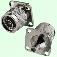 4 Hole Panel Mount N Male Plug to SMA Female Jack Adapter 4 Hole Panel Mount N Male Plug to SMA Female Jack Adapter