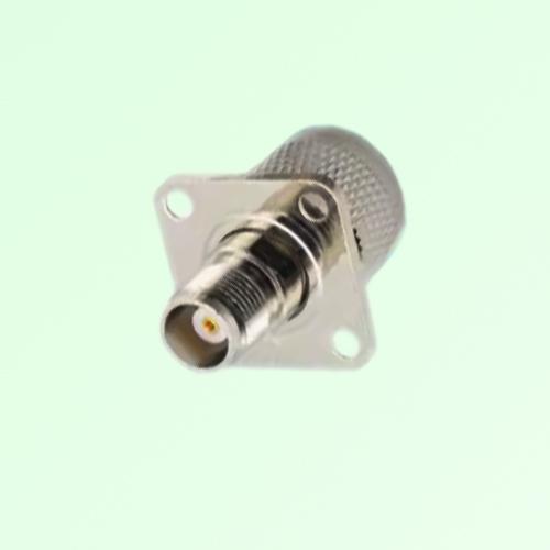 4 Hole Flange Mount N Male to TNC Female RF Adapter 4 Hole Flange Mount N Male to TNC Female RF Adapter