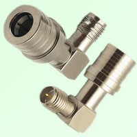 Right Angle QMA Male to RP SMA Female Adapter