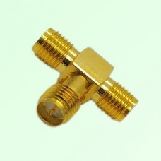 T Type RP SMA Female Jack to Two RP SMA Female Jack Adapter