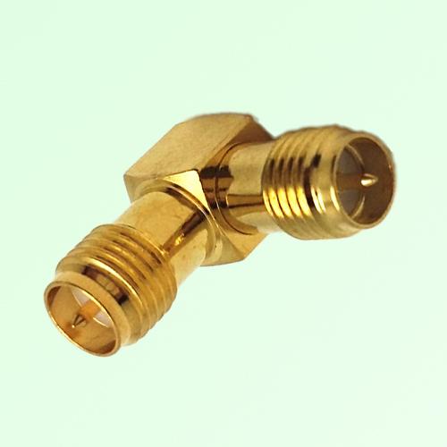 Right Angle RP SMA Female Jack to RP SMA Female Jack Adapter Right Angle RP SMA Female Jack to RP SMA Female Jack Adapter