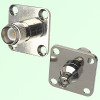 4 Hole Panel Mount RP TNC Female Jack to SMA Female Jack Adapter