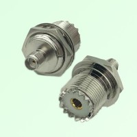 RF Adapter SMA Bulkhead Female to UHF SO239 Female Jack RF Adapter SMA Bulkhead Female to UHF SO239 Female Jack