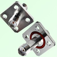 4 Hole Panel Mount With O-ring SMA Female to SMA Female Adapter 4 Hole Panel Mount With O-ring SMA Female to SMA Female Adapter