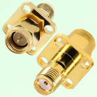 4 Hole Panel Mount SMA Female Jack to SMA Male Plug Adapter 4 Hole Panel Mount SMA Female Jack to SMA Male Plug Adapter