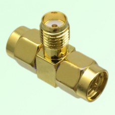 T Type SMA Female Jack to Two SMA Male Plug Adapter