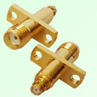 2 Hole Panel Mount SMA Female Jack to SMP Female Jack Adapter