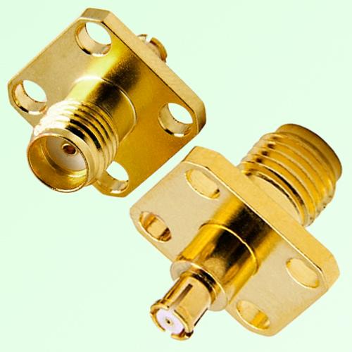 4 Hole Panel Mount SMA Female Jack to SMP Female Jack Adapter 4 Hole Panel Mount SMA Female Jack to SMP Female Jack Adapter
