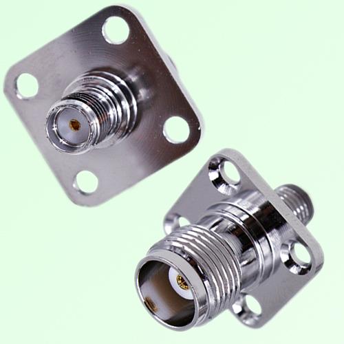 4 Hole Panel Mount SMA Female Jack to TNC Female Jack Adapter 4 Hole Panel Mount SMA Female Jack to TNC Female Jack Adapter