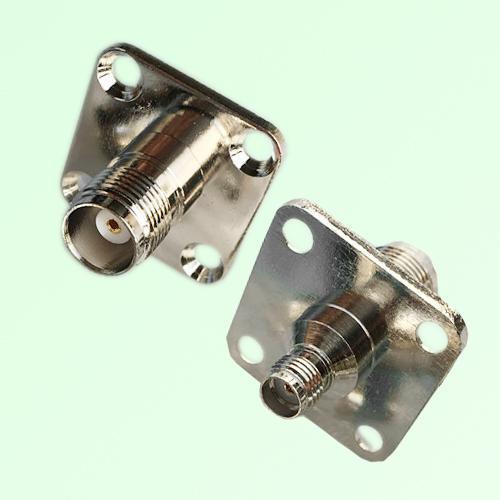 4 Hole Panel Mount SMA Female Jack to TNC Female Jack Adapter 4 Hole Panel Mount SMA Female Jack to TNC Female Jack Adapter