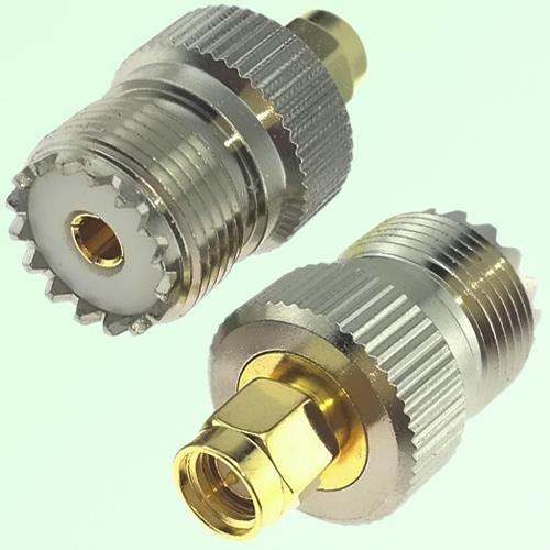 RF Adapter SMA Male Plug to UHF SO239 Female Jack RF Adapter SMA Male Plug to UHF SO239 Female Jack