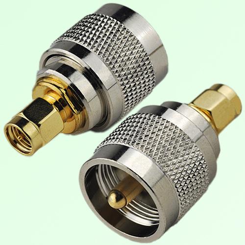RF Adapter SMA Male Plug to UHF PL259 Male Plug RF Adapter SMA Male Plug to UHF PL259 Male Plug