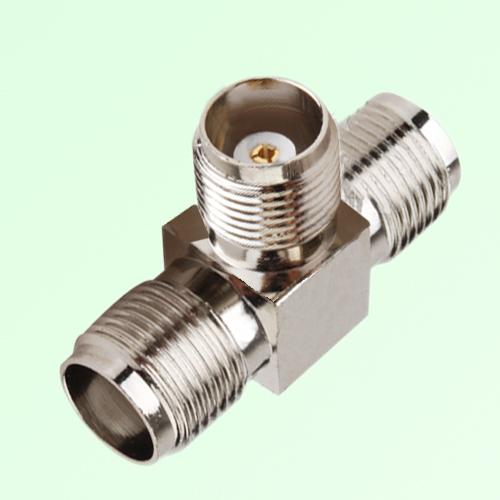 T Type Three TNC Female Jack Adapter TNC to TNC to TNC T Type Three TNC Female Jack Adapter TNC to TNC to TNC