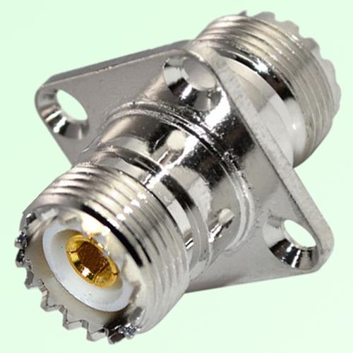 4 Hole Panel Mount UHF SO239 Female Jack to UHF SO239 Female Jack Adapter