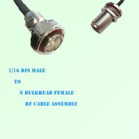 7/16 DIN Male to N Bulkhead Female RF Cable Assembly