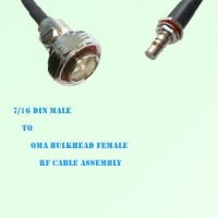 7/16 DIN Male to QMA Bulkhead Female RF Cable Assembly
