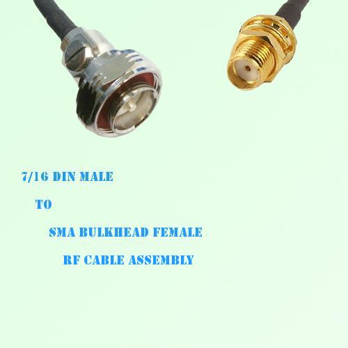 7/16 DIN Male to SMA Bulkhead Female RF Cable Assembly