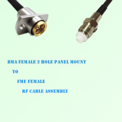 BMA Female 2 Hole Panel Mount to FME Female RF Cable Assembly BMA Female 2 Hole Panel Mount to FME Female RF Cable Assembly