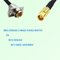 BMA Female 2 Hole Panel Mount to MCX Female RF Cable Assembly