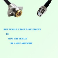 BMA Female 2 Hole Panel Mount to Mini UHF Female RF Cable Assembly